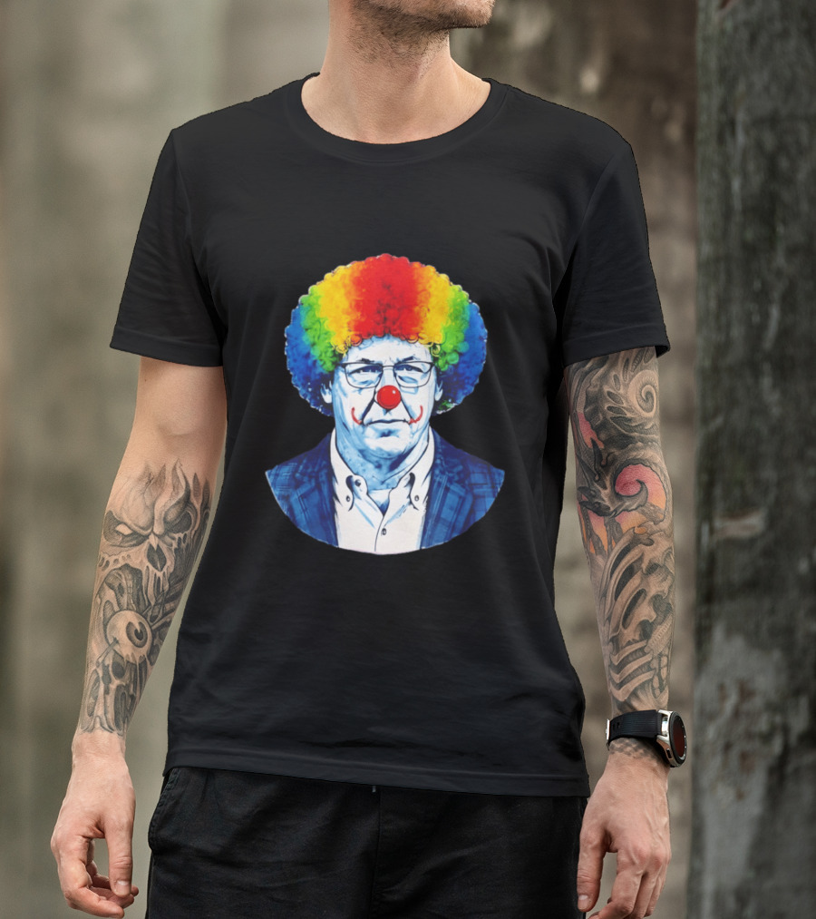 LSU Tigers Football Coach Brian Kelly Clown Red Nose Rainbow Wig T-Shirt