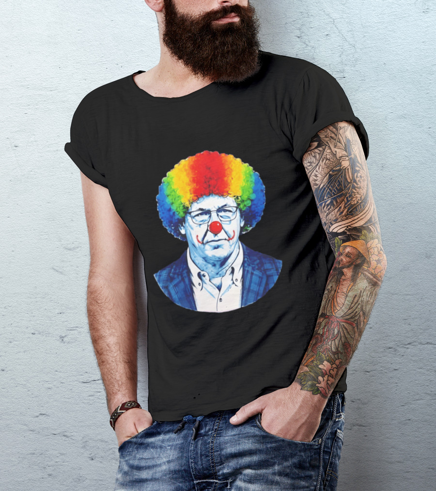 LSU Tigers Football Coach Brian Kelly Clown Red Nose Rainbow Wig T-Shirt