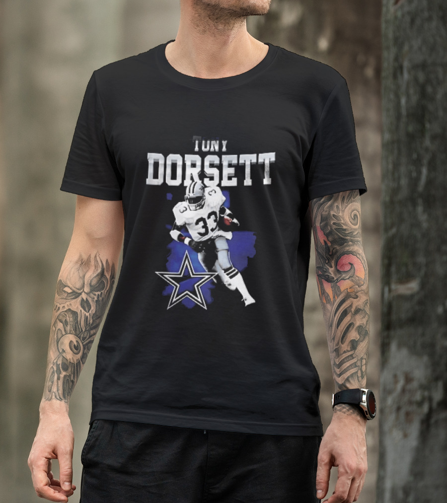 Dallas Cowboys Tony Dorsett Star 33 Paint Effect T-Shirt