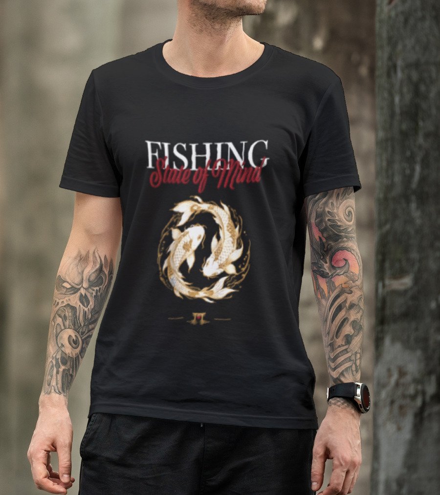 Fishing State Of Mind Koi Fish Yin Yang T-Shirt