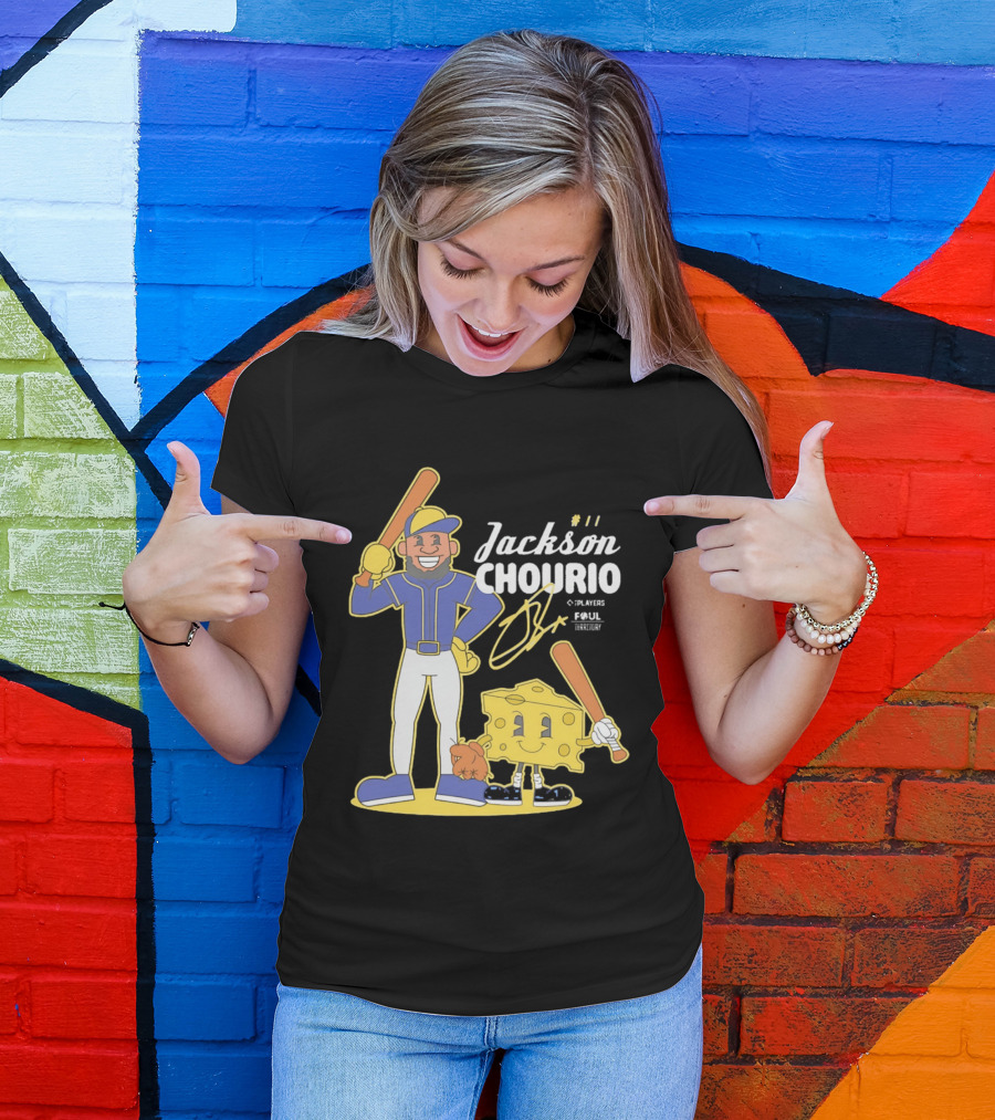 Jackson Chourio Milwaukee Brewers Player Cartoon Cheese T-Shirt