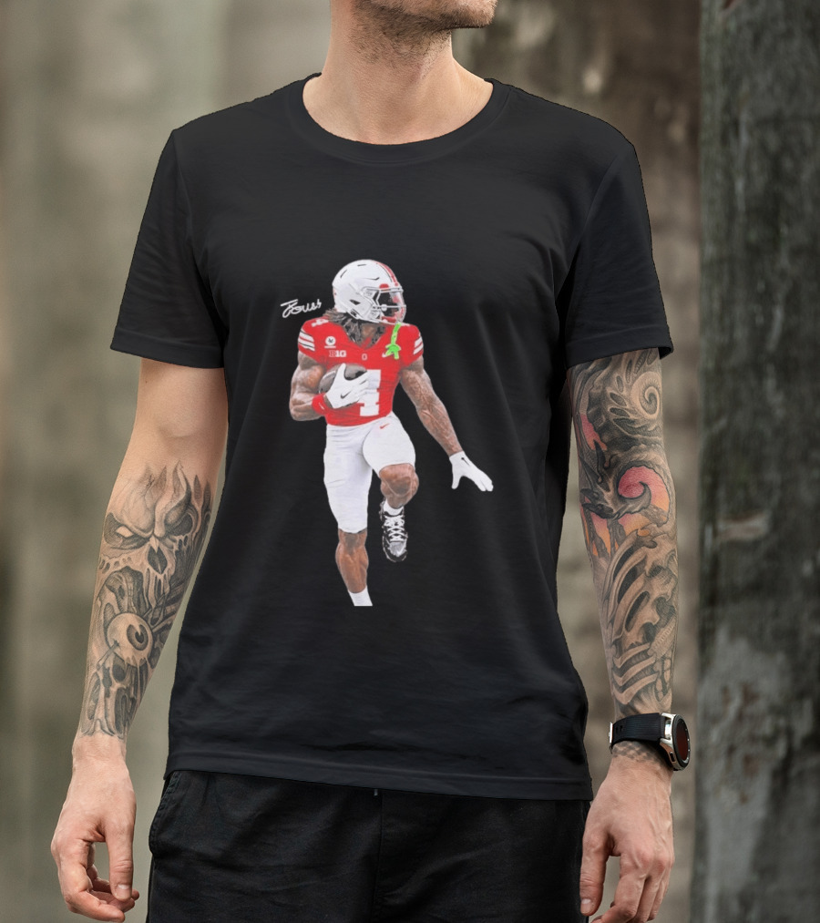 Jeremiah Smith Ohio State Heisman Candidate Football Player Jersey Four T-Shirt
