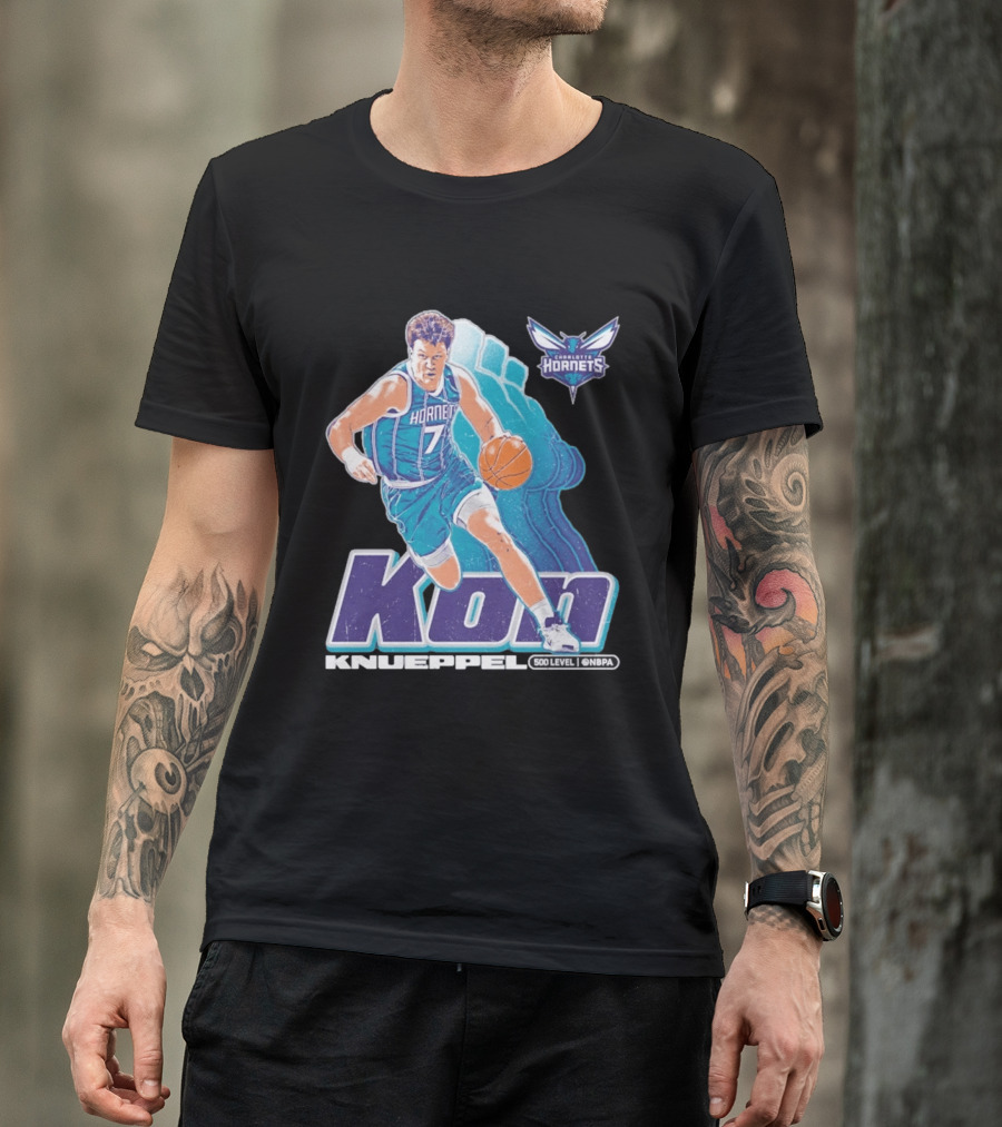 Kon Knueppel Charlotte Hornets NBA Player Number 7 Draft Pick 500 Level Edition T-Shirt