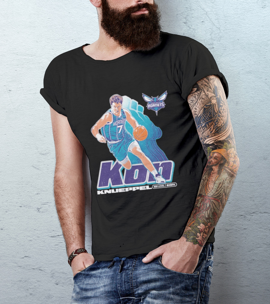 Kon Knueppel Charlotte Hornets NBA Player Number 7 Draft Pick 500 Level Edition T-Shirt