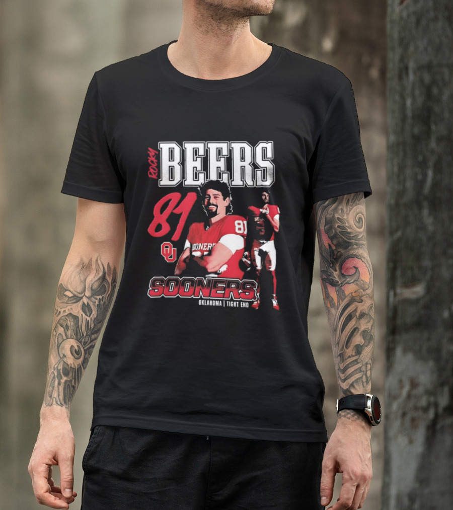 Rocky Beers 81 Oklahoma Sooners Tight End Football Team T-Shirt