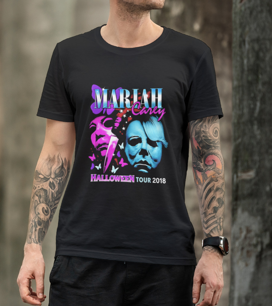 Mariah Carey Halloween Tour 2018 Pop Music Butterfly Mask Knife T-Shirt