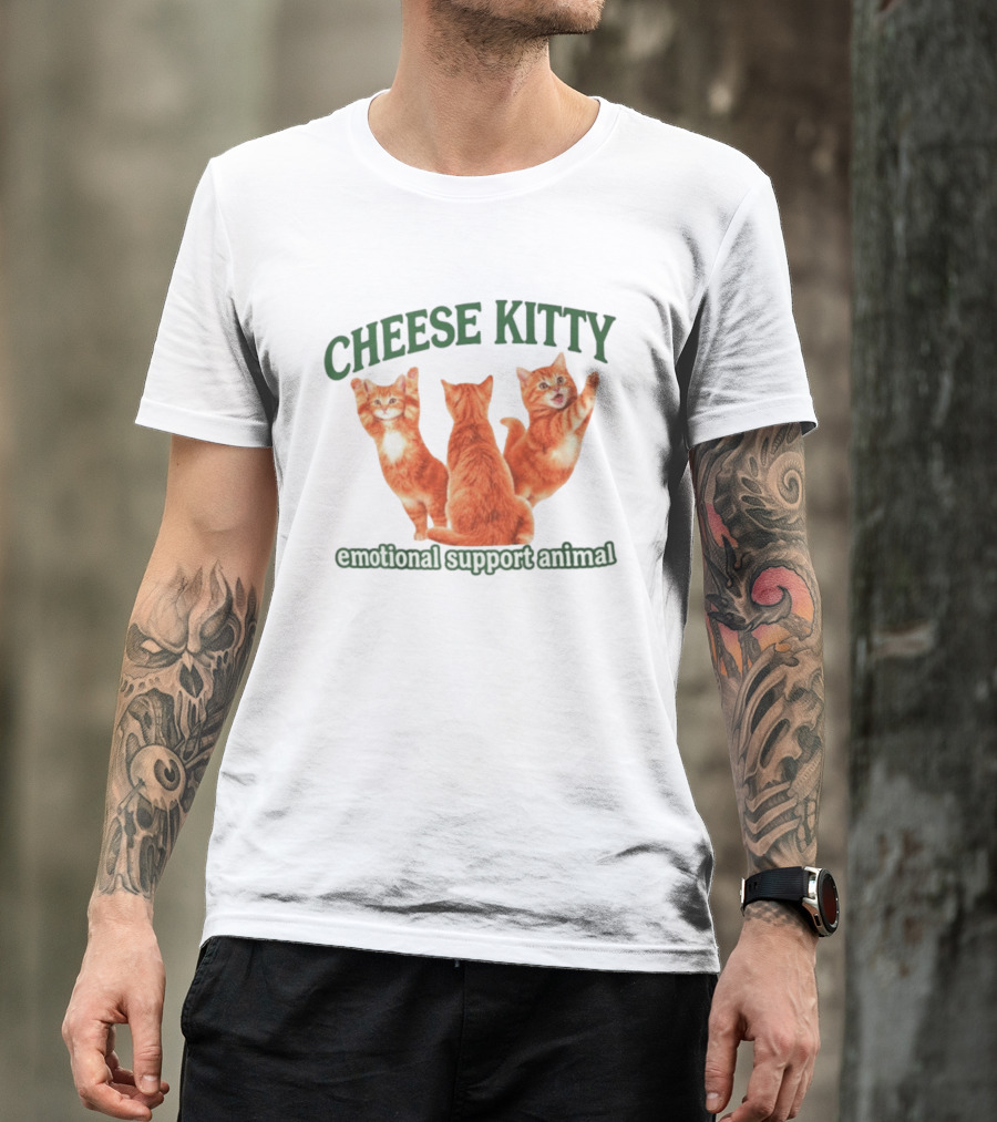 Cheese Kitty Emotional Support Animal Cats T-Shirt