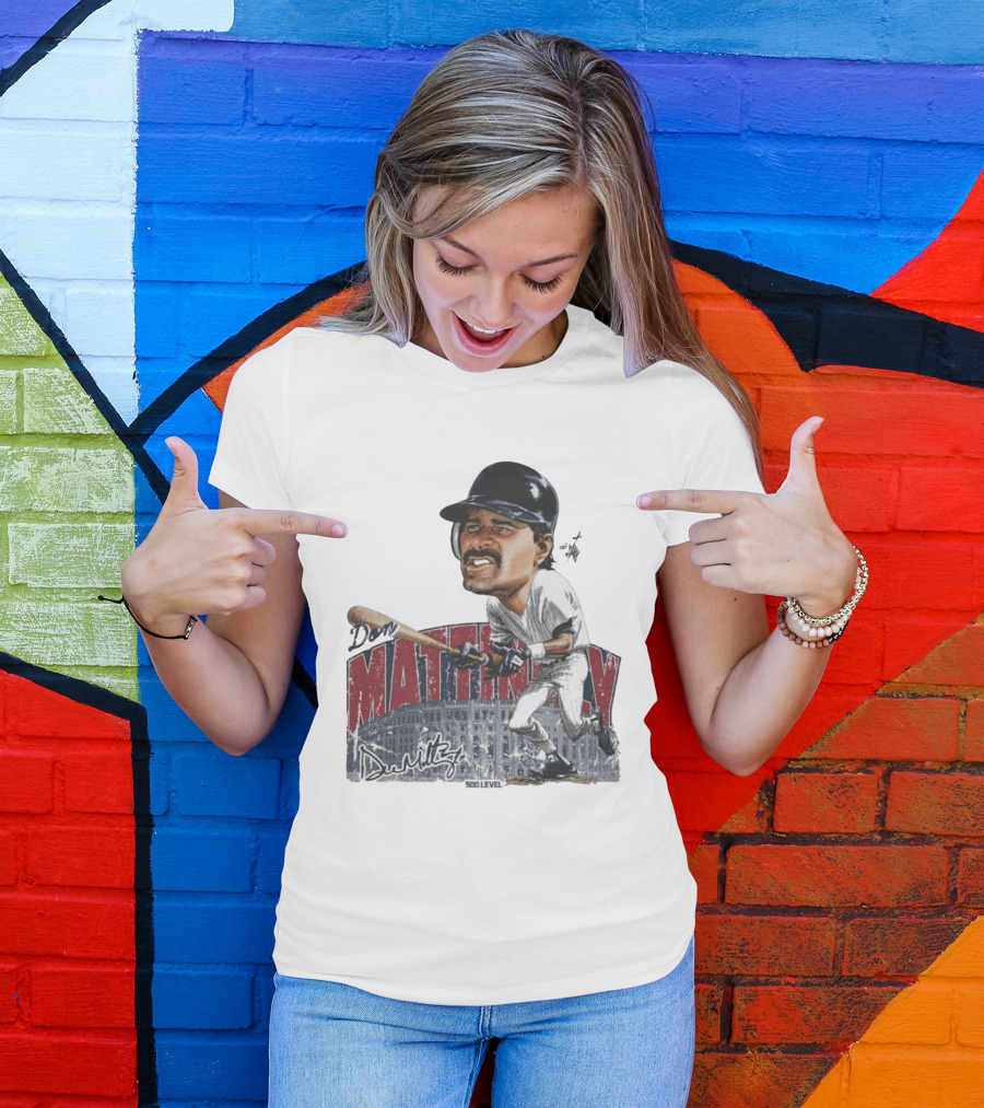 Don Mattingly New York 500 Level Bruce Stark Collection Baseball Stadium T-Shirt