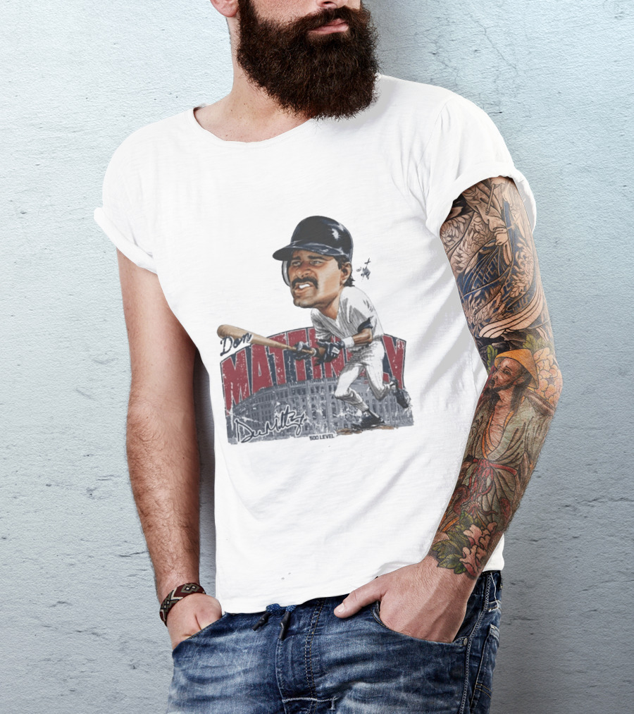 Don Mattingly New York 500 Level Bruce Stark Collection Baseball Stadium T-Shirt