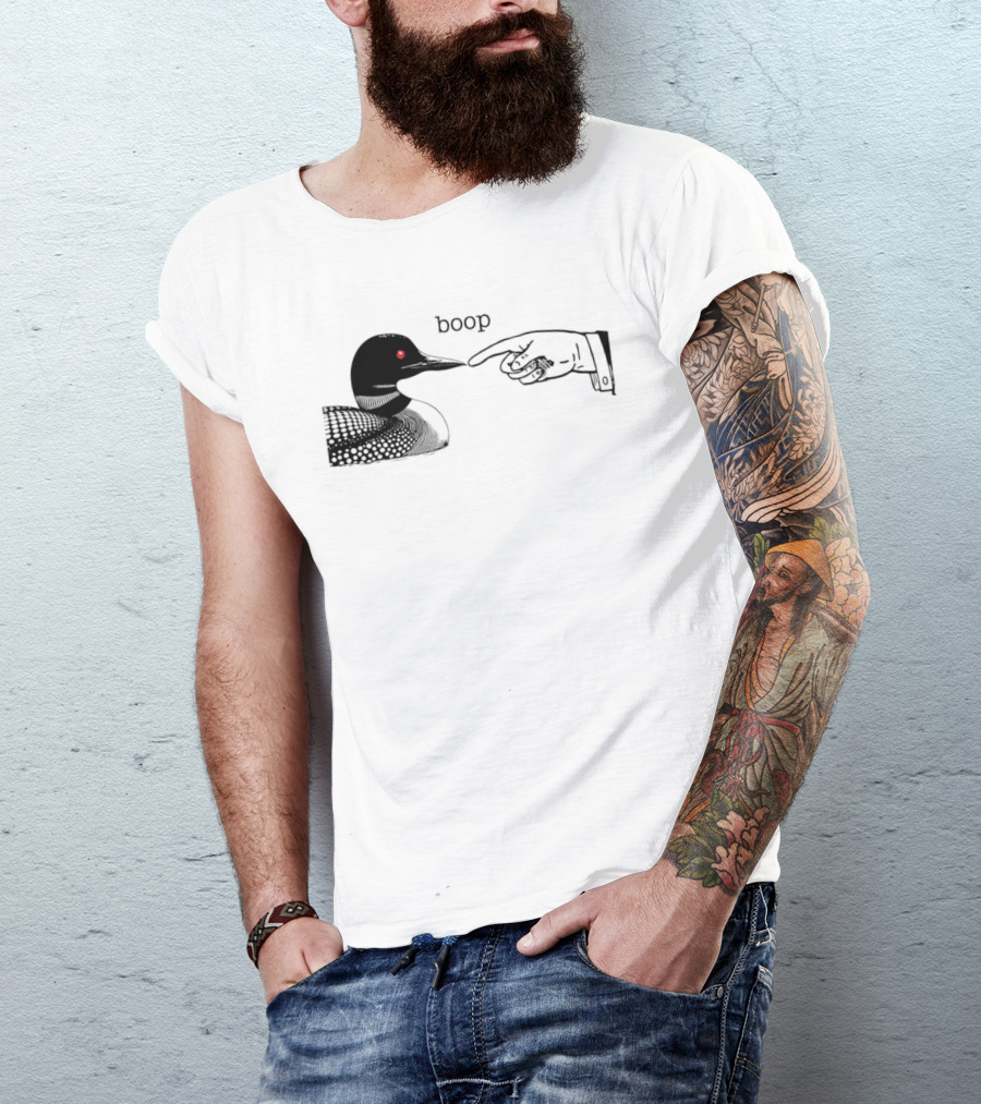 Loon Boop Minnesota Finger Touching Bird T-Shirt