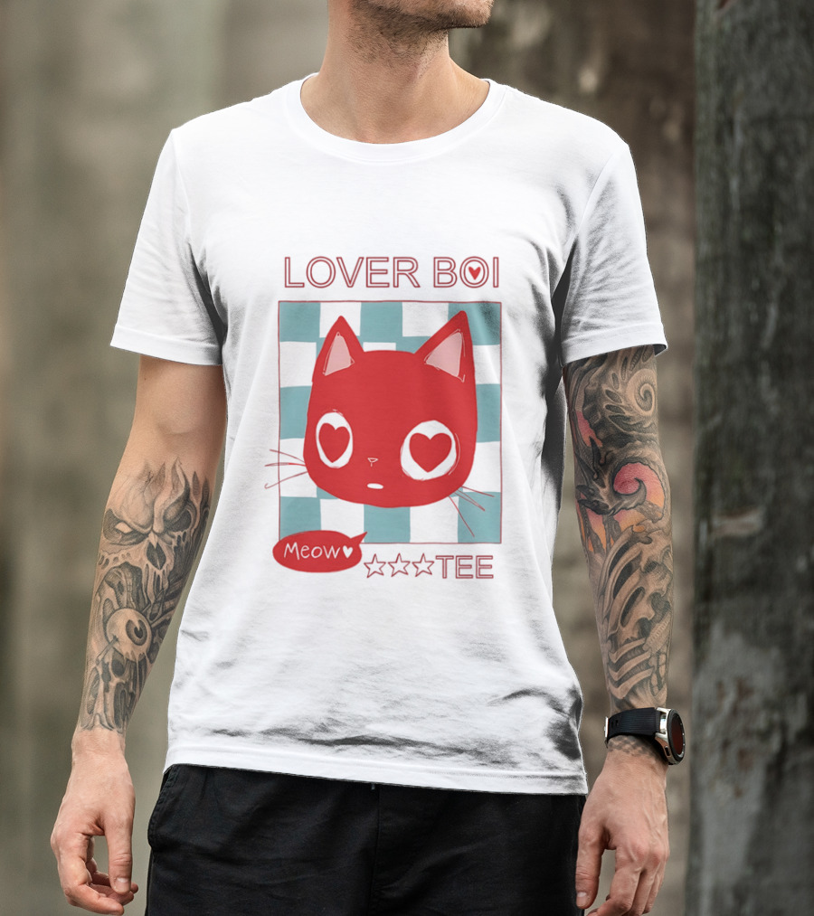 Lover Boi Meow Red Cat Star T-Shirt