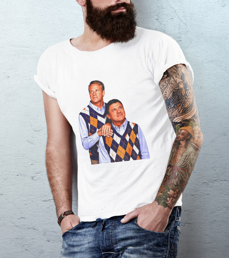 LSU Coaches Step Brothers Argyle Sweater Lane Kiffin T-Shirt