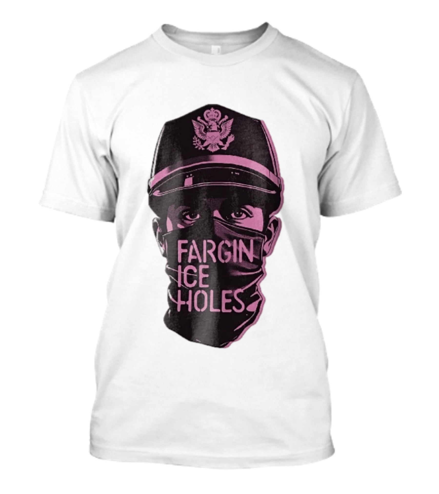 Fargin Ice Holes Masked Officer Police Cap Eagle T-Shirt
