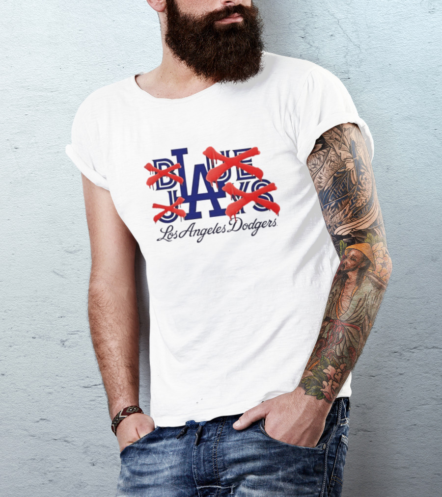 Blue Jays Los Angeles Dodgers Dripping Red X Marks T-Shirt