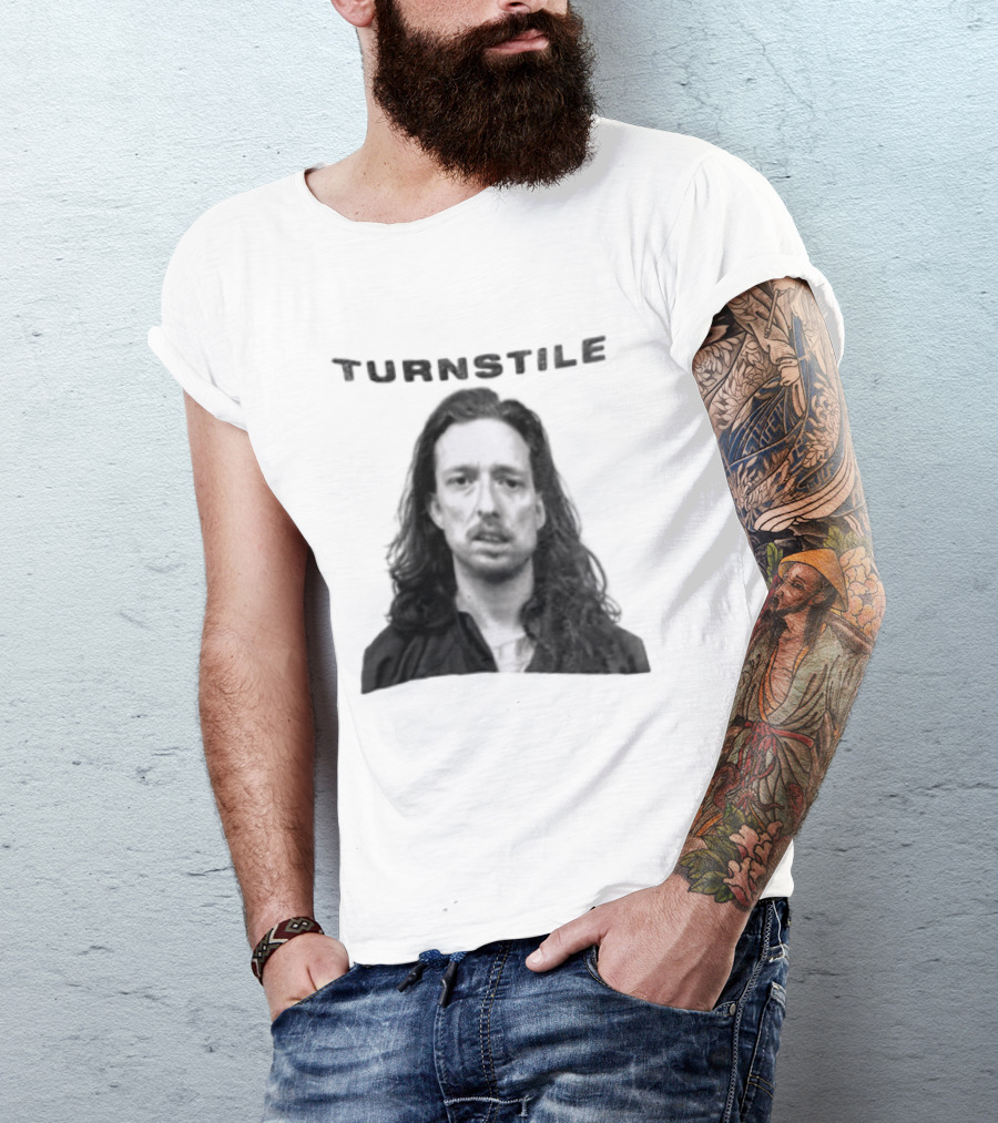 Turnstile Man Black And White T-Shirt
