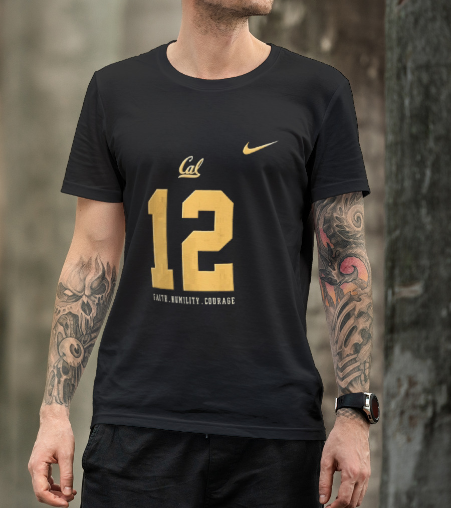 California Golden Bears Number 12 Nike Faith Humility Courage T-Shirt