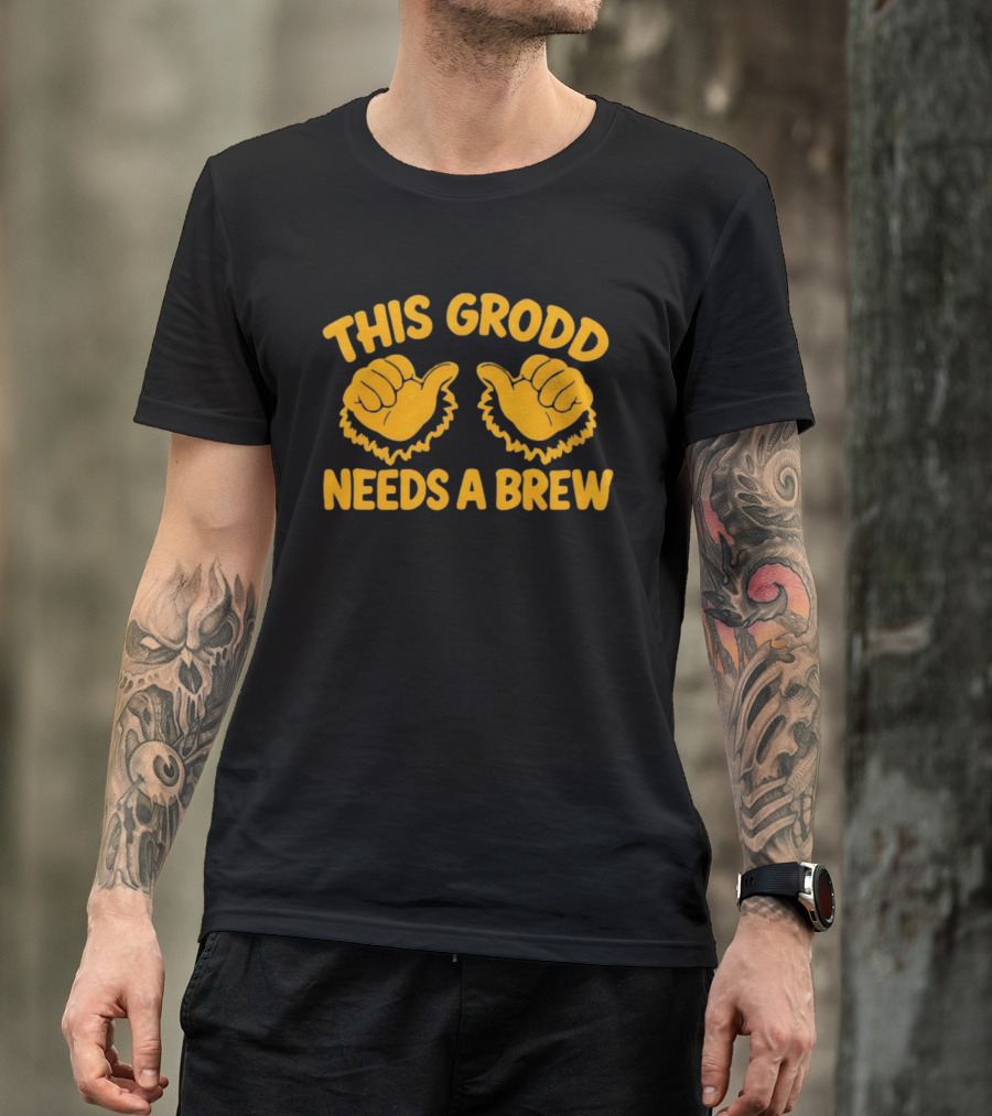 This Grodd Needs A Brew Funny Gorilla Grodd Thumbs Up T-Shirt