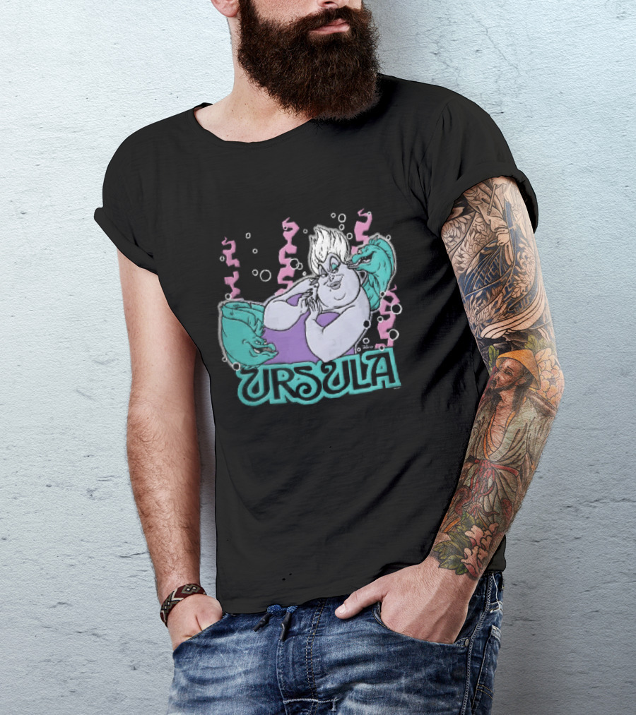 Disney Ursula Sea Witch Villain Eels Bubbles Seaweed T-Shirt