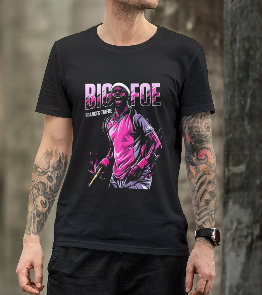 Frances Tiafoe Big Foe Tennis Scream Dynamic Pink Energy T-Shirt