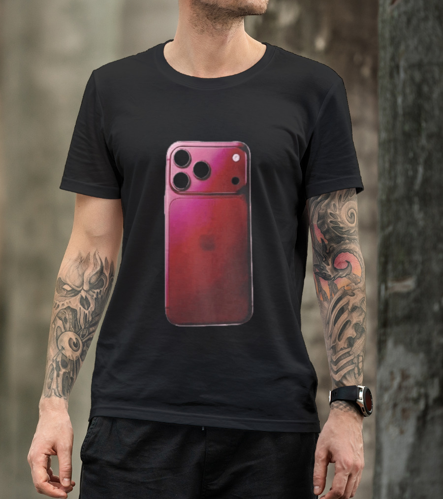 Apple Deep Burgundy Concept Smartphone Rear Camera Island Glass Back T-Shirt