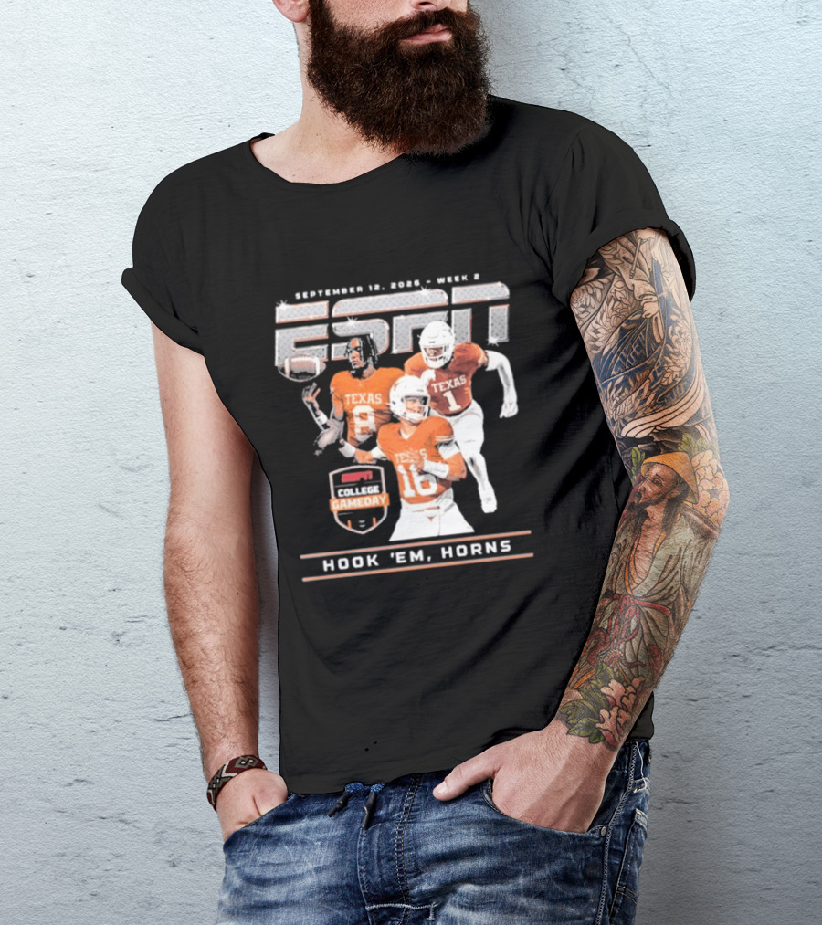 September 12 2026 ESPN College Gameday Texas Longhorns Hook 'Em Horns T-Shirt