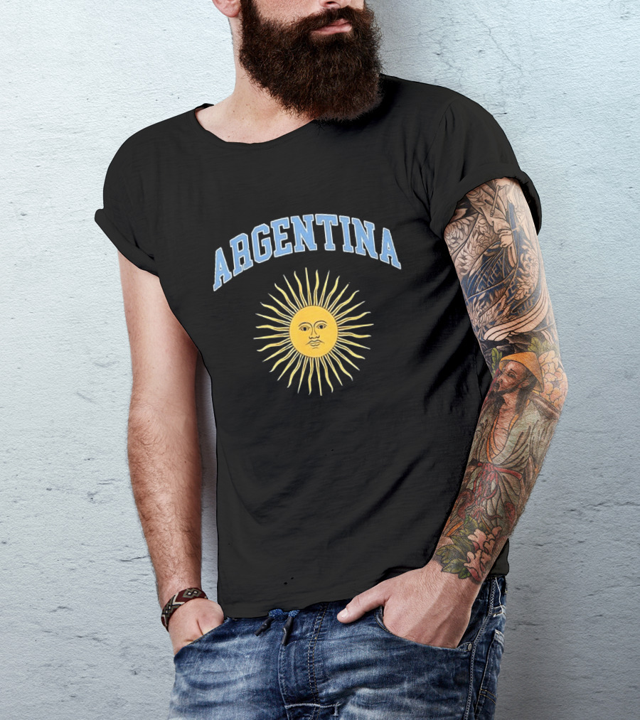 Argentina Sun Symbol Vintage Style Menswear T-Shirt