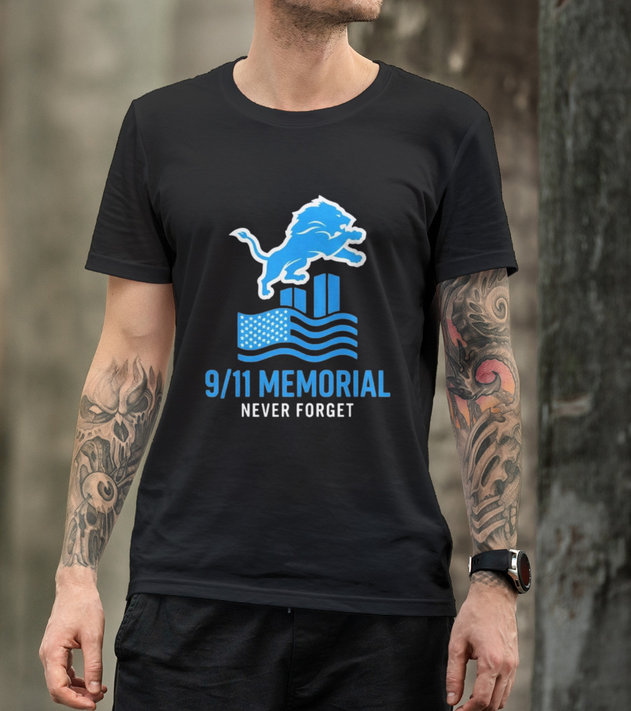 Detroit Lions 9/11 Memorial Never Forget 2026 T-Shirt