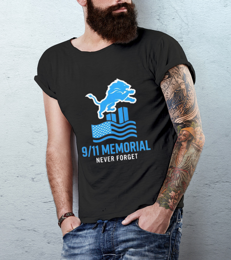 Detroit Lions 9/11 Memorial Never Forget 2026 T-Shirt