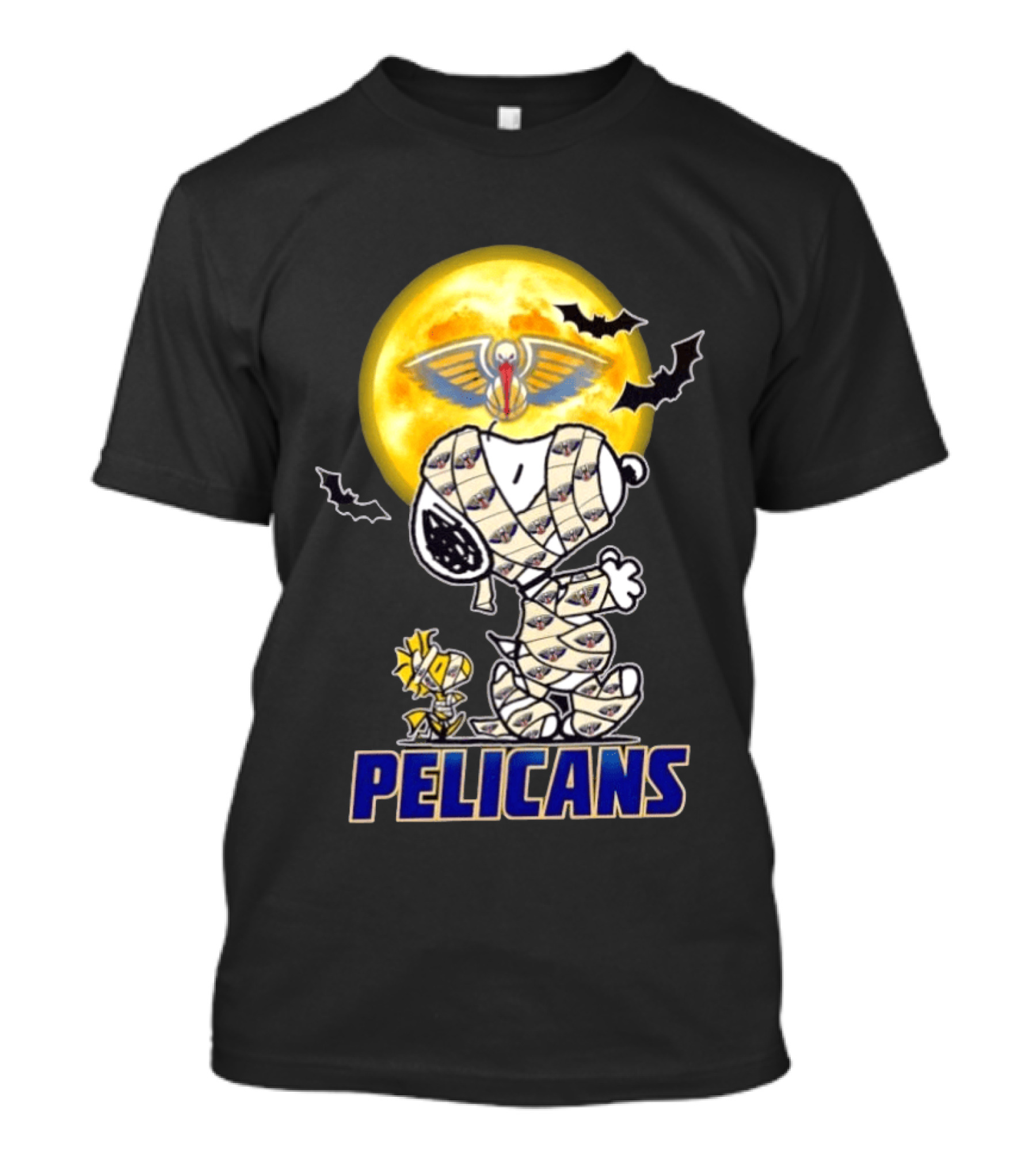 New Orleans Pelicans Snoopy Woodstock Mummy Halloween Cosplay T-Shirt