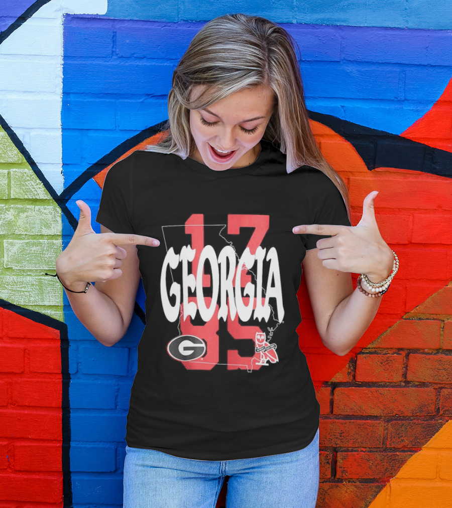Georgia Bulldogs 13 Campus Store Ovo Black T-Shirt