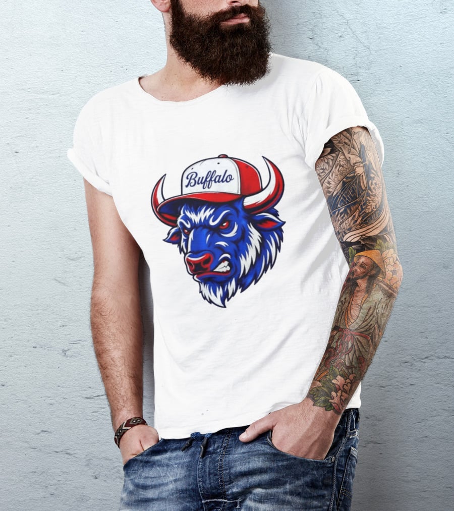 Buffalo Bison Bull Hat Sports T-Shirt