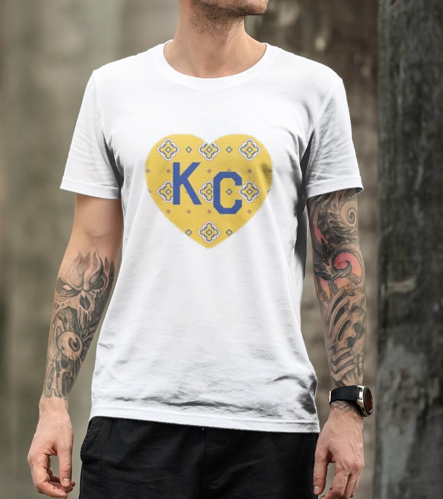 Charlie Hustle KC Heart Plaza Fair Mosaic White T-Shirt