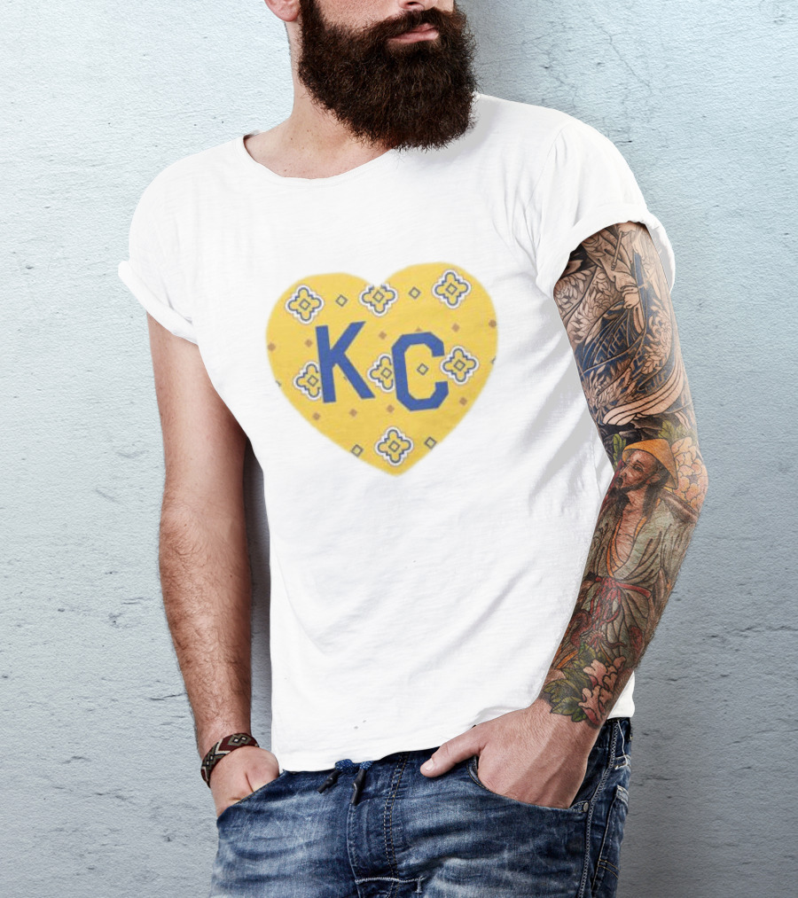 Charlie Hustle KC Heart Plaza Fair Mosaic White T-Shirt