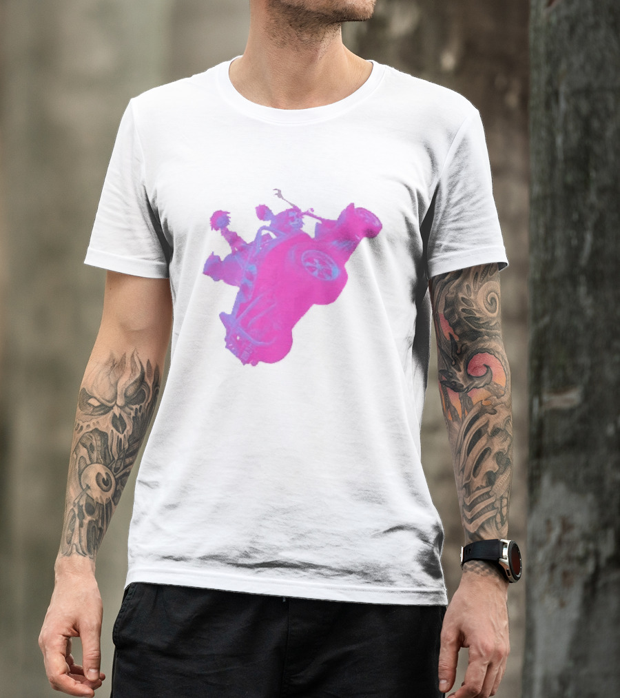Hot Topic Gorillaz Neon Buggy Pink Blue Vehicle T-Shirt