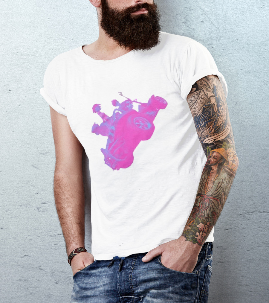 Hot Topic Gorillaz Neon Buggy Pink Blue Vehicle T-Shirt