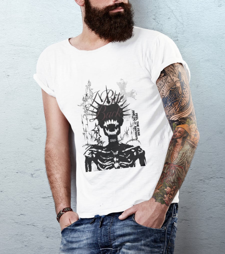 Swixxz Bite Back Jumbo Skeleton Cross T-Shirt