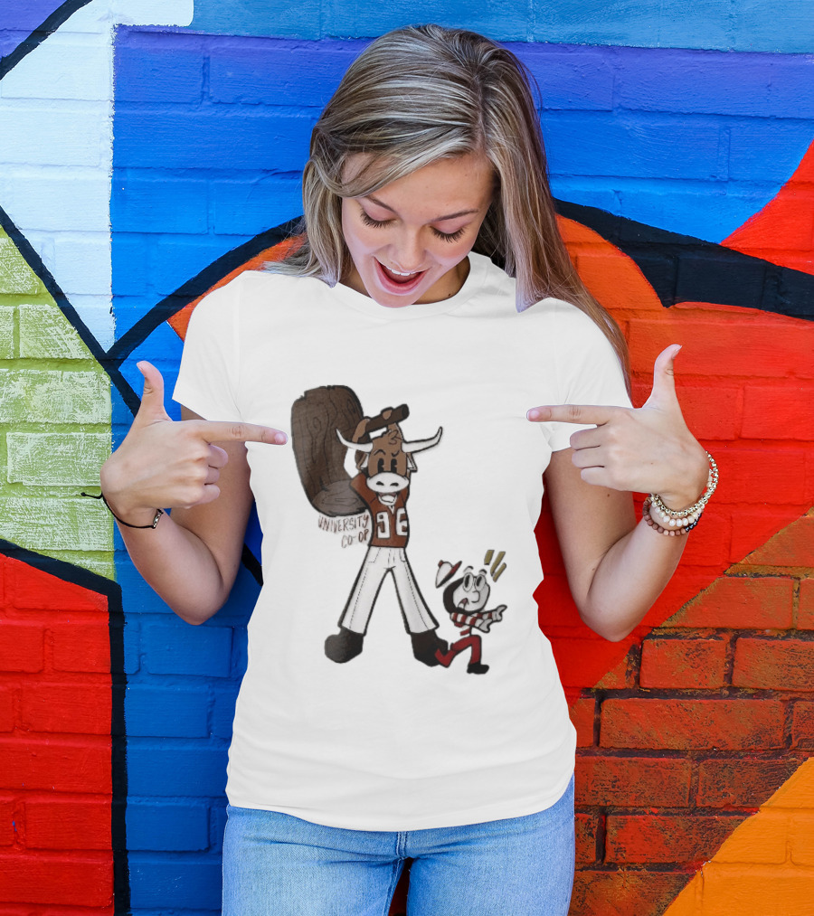 Texas Longhorns University Co Op Cartoon Longhorn 96 Football T-Shirt