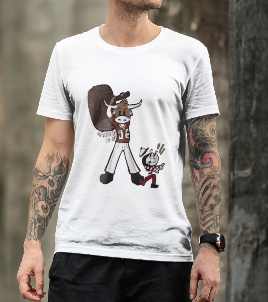 Texas Longhorns University Co Op Cartoon Longhorn 96 Football T-Shirt