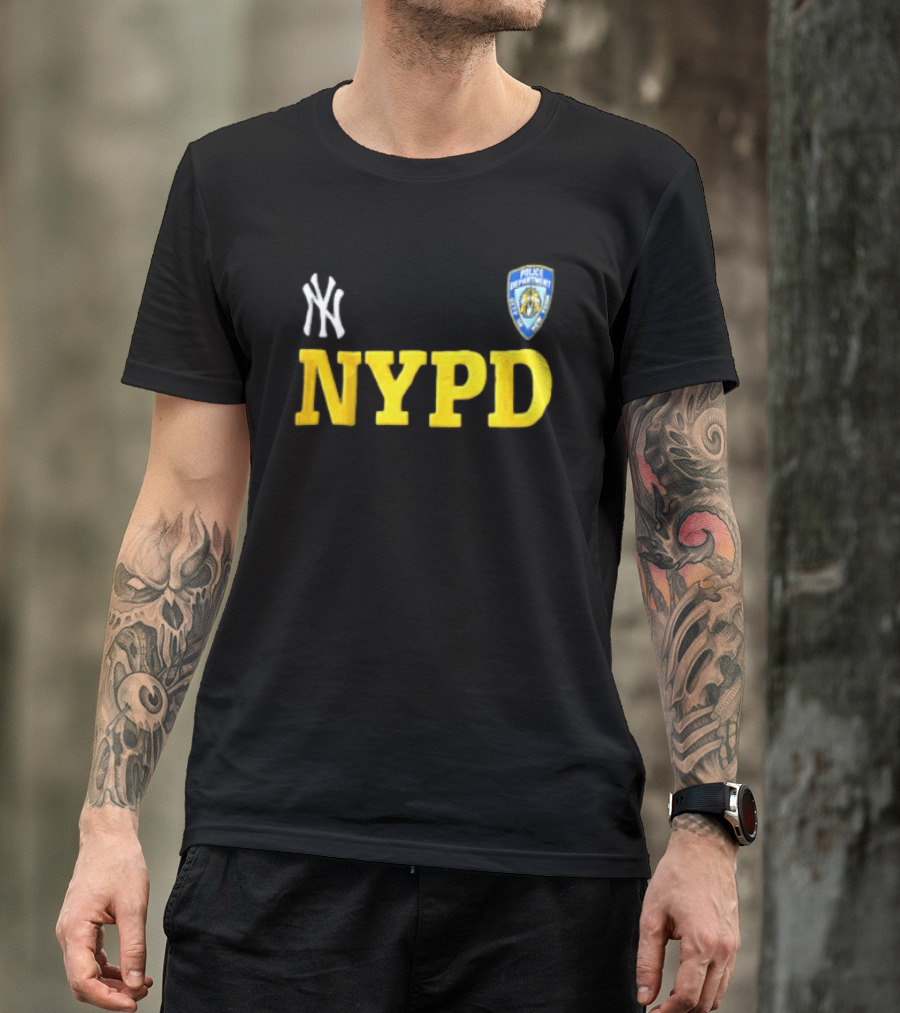 2026 New York Yankees NYPD Collaboration NY Logo And Police T-Shirt