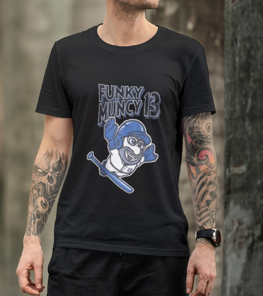 Funky Muncy 13 Baseball Cartoon T-Shirt