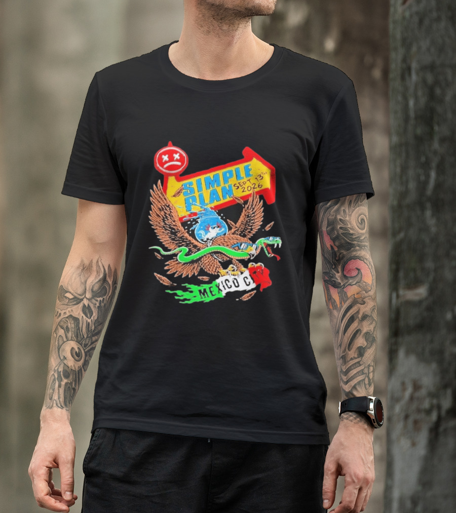 Simple Plan Vans Warped Tour Sep 13 2026 Mexico City Event T-Shirt