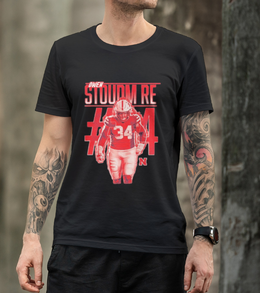 Owen Stoudmire 34 Nebraska Cornhuskers Football Player T-Shirt