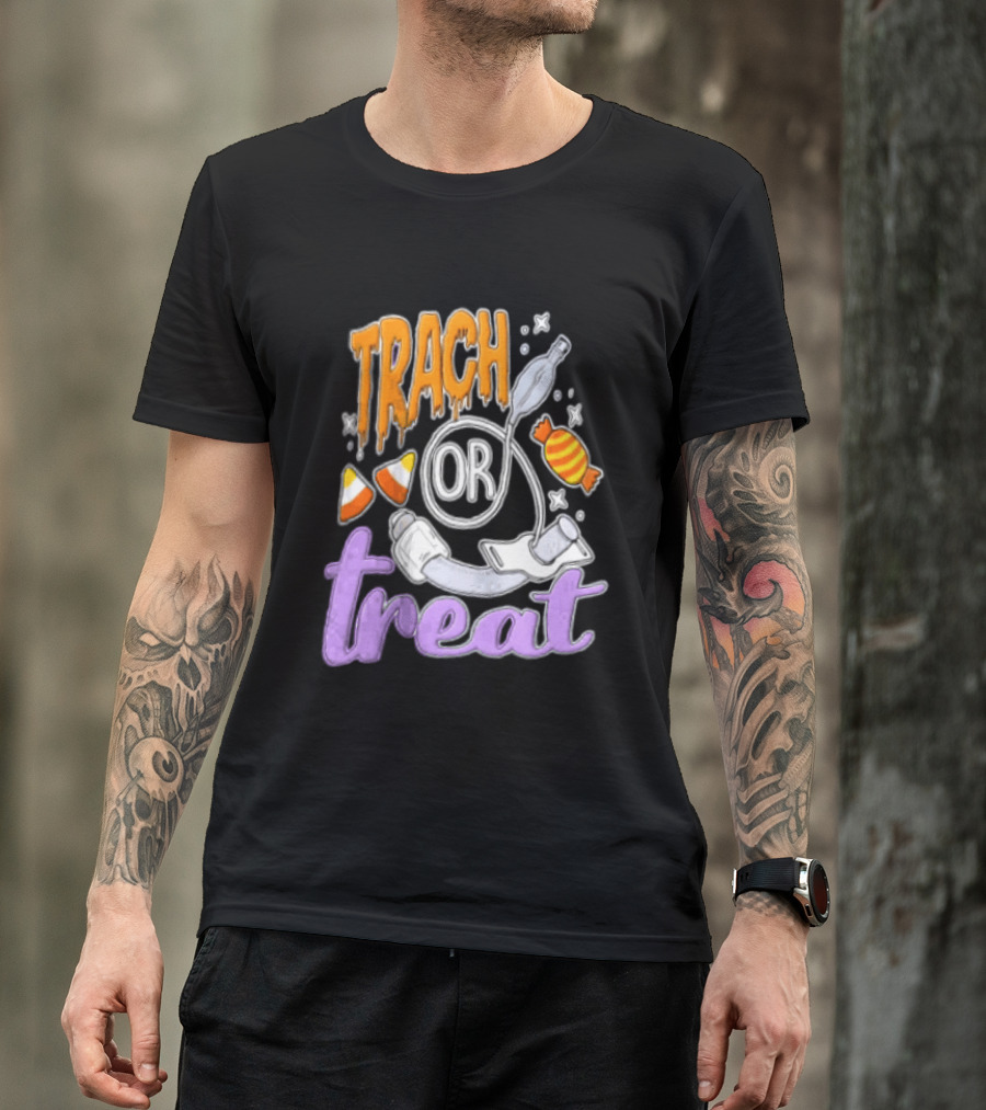 Trach Or Treat Halloween Tracheostomy Medical Candy T-Shirt