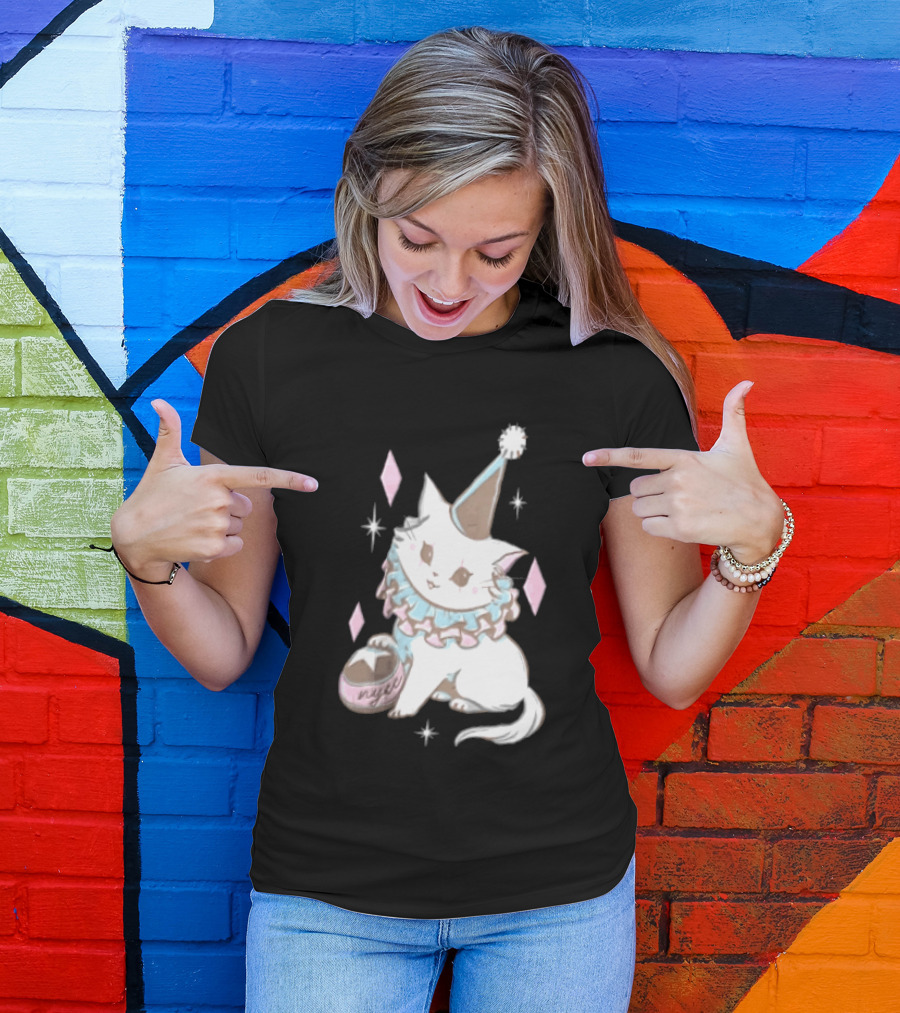 Popverse Superfans NYCC 2026 Mock Neck Cat Clown Nyeee T-Shirt