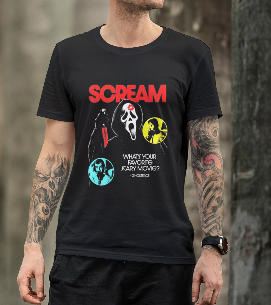 Scream Ghostface What's Your Favorite Scary Movie? T-Shirt