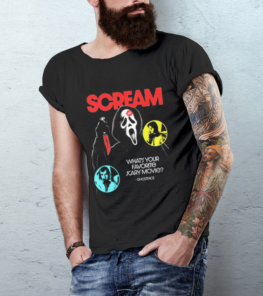 Scream Ghostface What's Your Favorite Scary Movie? T-Shirt