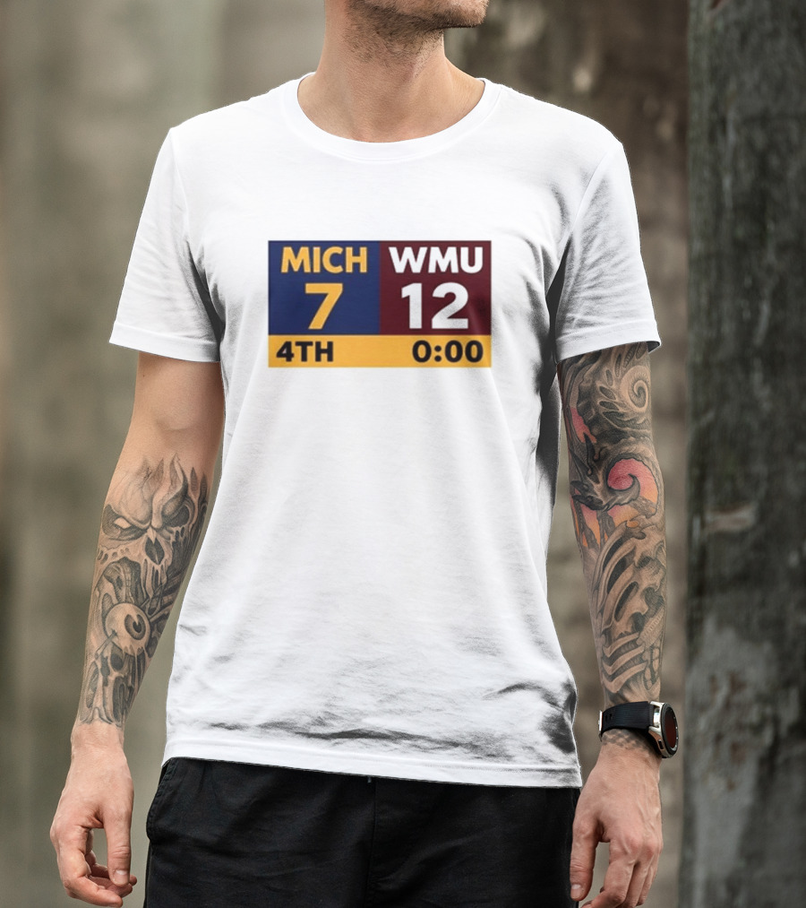 Nice Dave Portnoy Wearing MICH 7 WMU 12 4th 0:00 Michigan Miracle Comeback T-Shirt