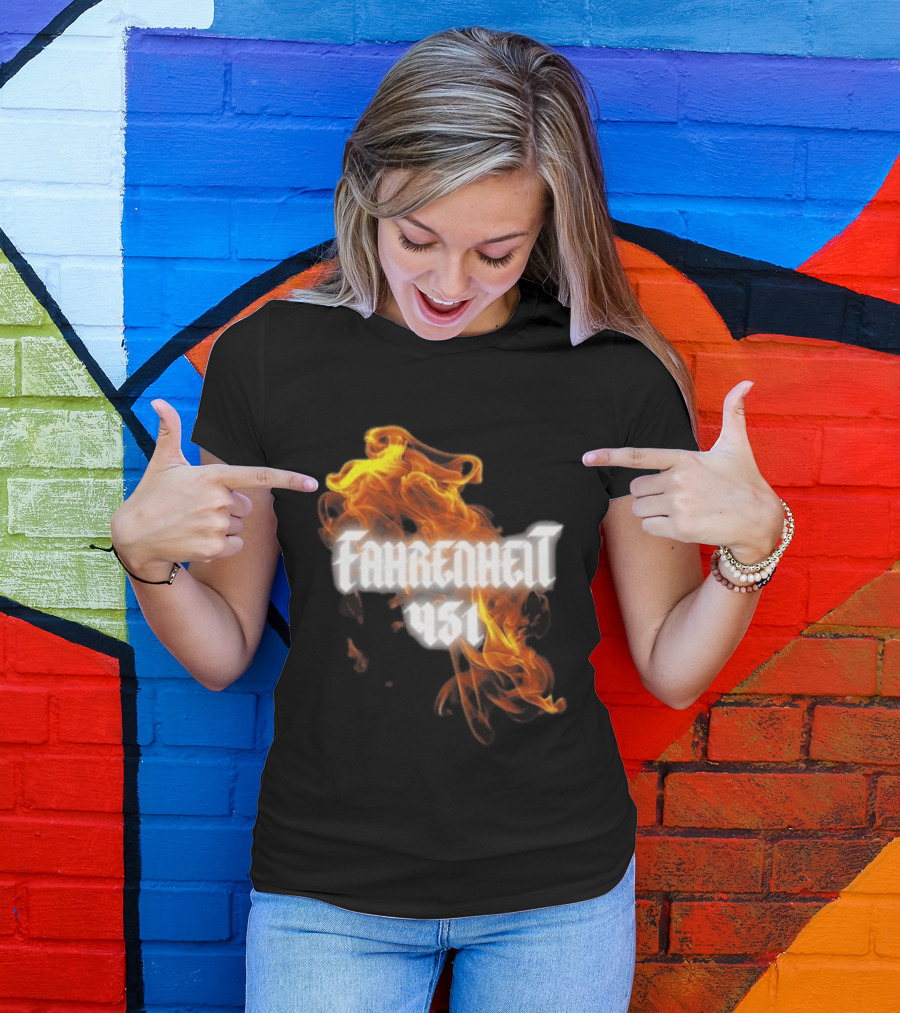 Fahrenheit 451 I'm With The Banned Books World Tour 2026 Flames T-Shirt