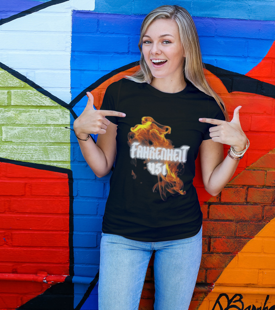 Fahrenheit 451 I'm With The Banned Books World Tour 2026 Flames T-Shirt