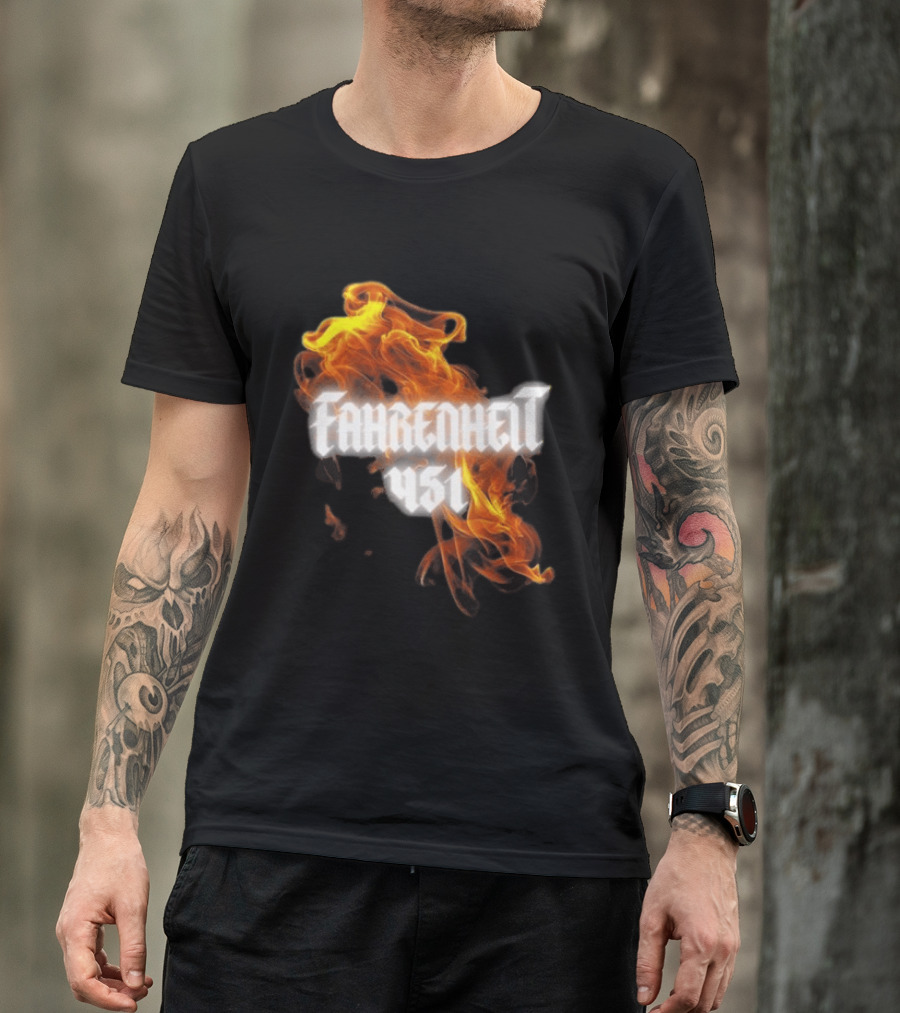 Fahrenheit 451 I'm With The Banned Books World Tour 2026 Flames T-Shirt